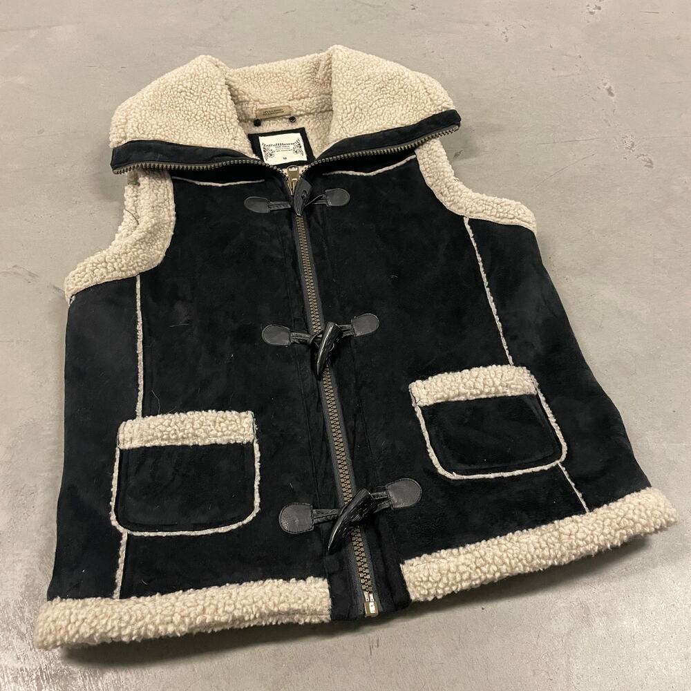 Y2K afghan RuffHewn faux Seude vest jacket